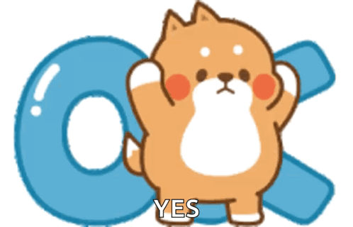 A cheerful cartoon hamster raises its paws beside large blue “OK” letters.