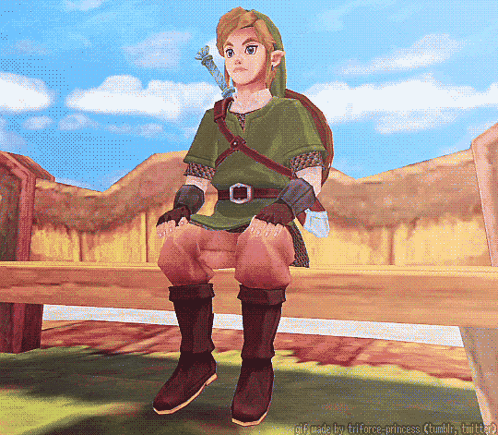 a video game character is sitting on a bench with the caption gif made by tiforce-princess