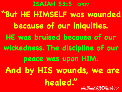 a red sign that says " but he himself was wounded "