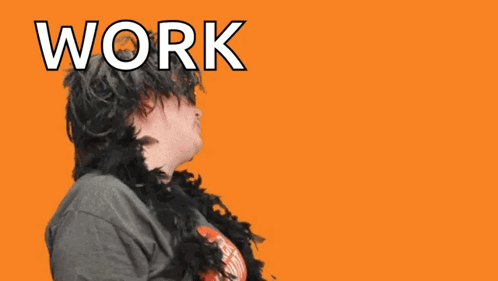 a woman wearing sunglasses and a feather boa says work it 's crap