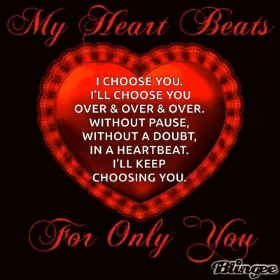 A glowing red heart contains a message beginning “My Heart Beats For You.”