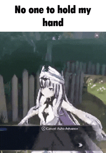 a picture of a girl with the words no one to hold my hand above her