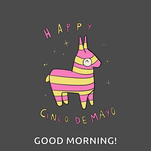 a happy cinco de mayo card with a pink and yellow pinata