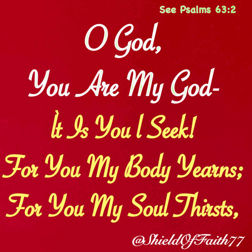 a red sign that says o god you are my god it is you i seek for you my body years for you my soul thirsts