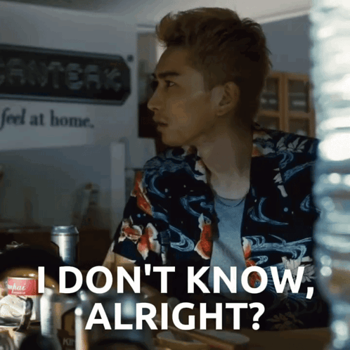 a man in a hawaiian shirt says i don t know alright
