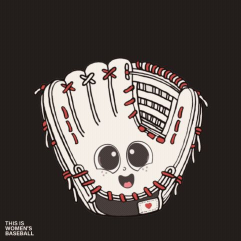 an illustration of a baseball glove with the words you 're welcome above it