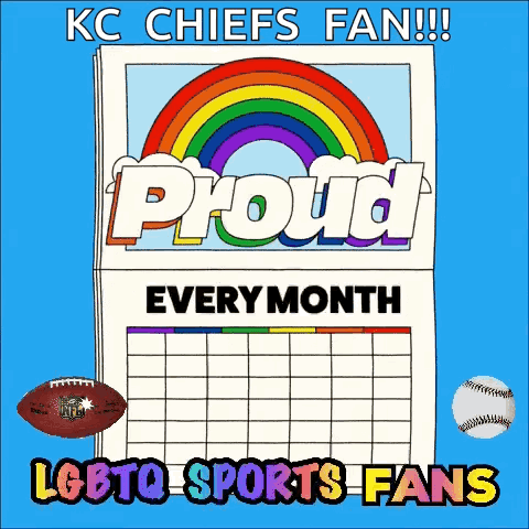a calendar with a rainbow and the words proud every month on it