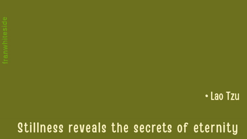 stillness reveals the secrets of eternity by lao tzu with a deer in the background