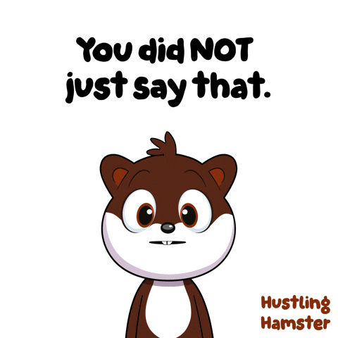 a cartoon of a hamster with the words you did not just say that
