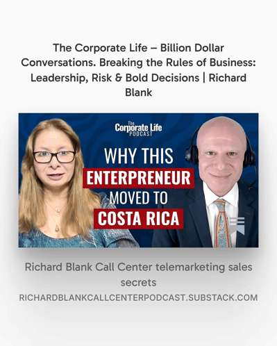 a poster for the corporate life podcast shows a man and a woman