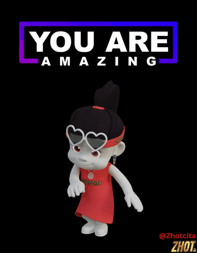 a poster that says you are amazing with a cartoon girl