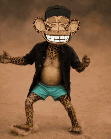a cartoon monkey wearing a black shirt and shorts
