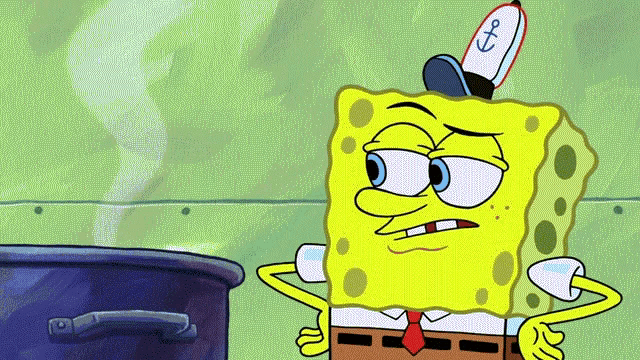 a cartoon of spongebob wearing a captain hat with an anchor on it