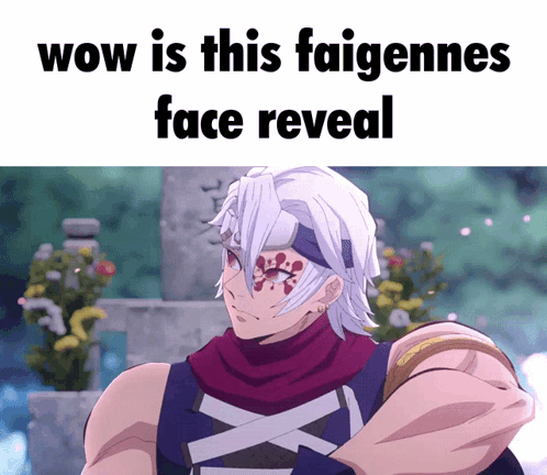 a meme that says wow is this faigenes face reveal