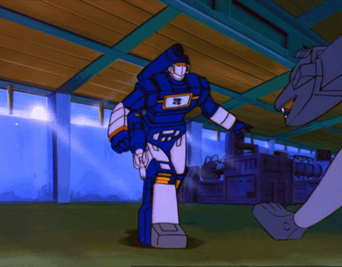 a cartoon drawing of a robot with the word transformers on its chest