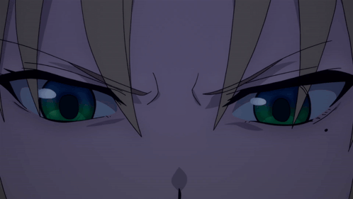 a close up of a person 's eyes with a purple background