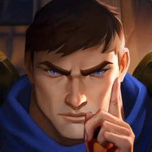 A stern illustrated man touches his temple in a close-up portrait.