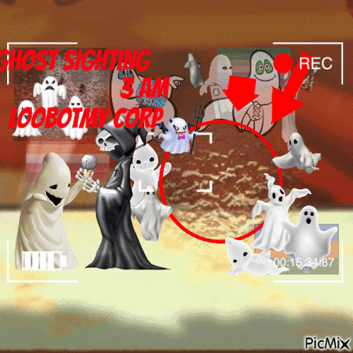 a grim reaper is surrounded by ghosts and the words ghost sighting 3 am oobotmy corp