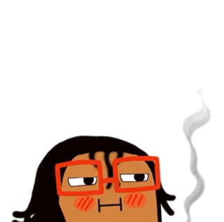a cartoon character wearing glasses has the letter h on his face