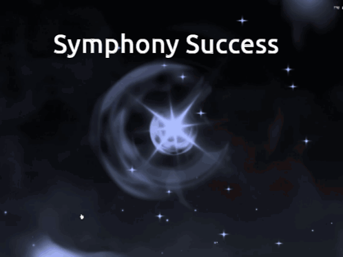 a symphony success logo with a triangle in the middle