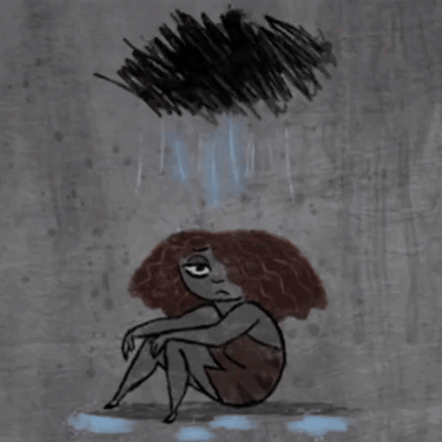 a drawing of a person with a lightning bolt coming out of it 's head
