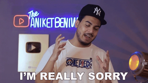 a man says i 'm really sorry in front of a youtube logo