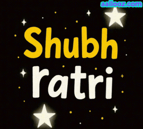 Yellow and white Hindi text reads “Shubh ratri” against a black field with stars.