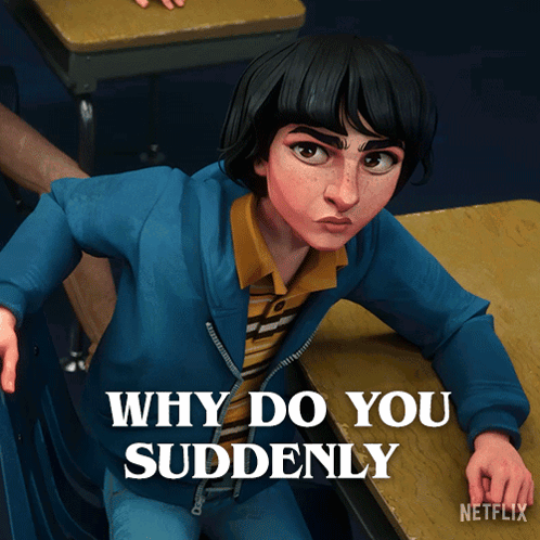 a picture of a boy sitting at a desk with the words why do you suddenly