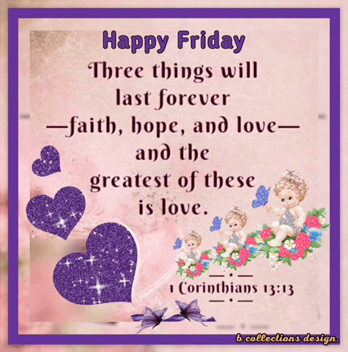 a happy friday card with a bible verse