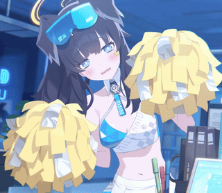 a cheerleader wearing a bikini top with the word millennium on it