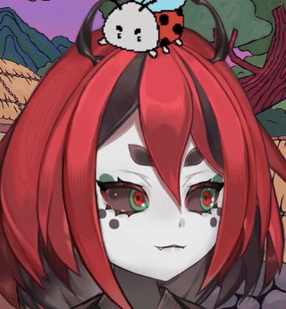 a ladybug is sitting on a girl 's head
