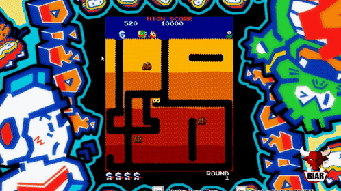 a video game with a high score of 520 and a round 1