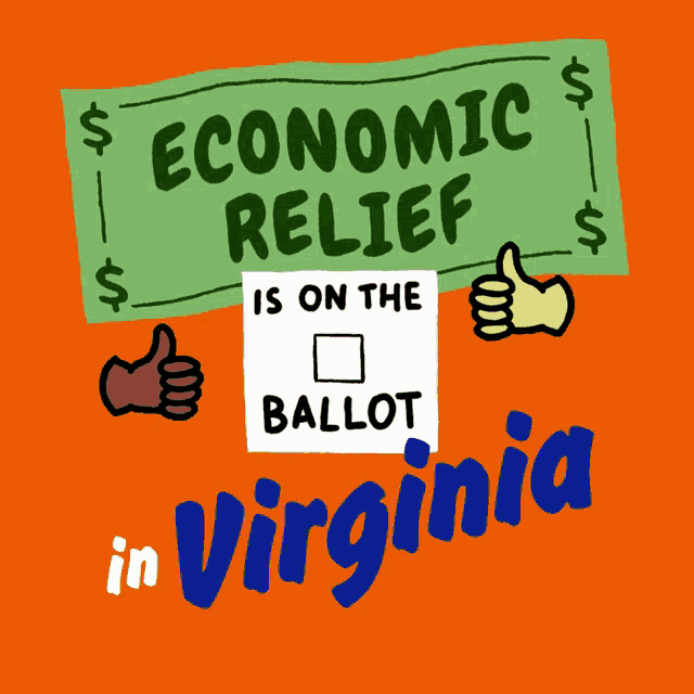 a sign that says economic relief is on the ballot