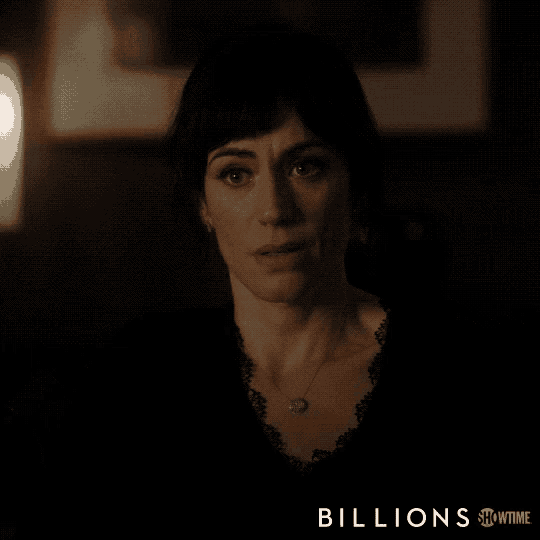 a showtime ad for billions shows a woman with her hand out