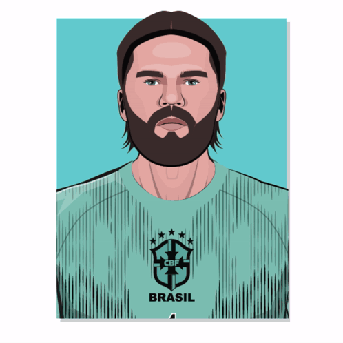 a man with a beard is wearing a shirt with the word brasil on it