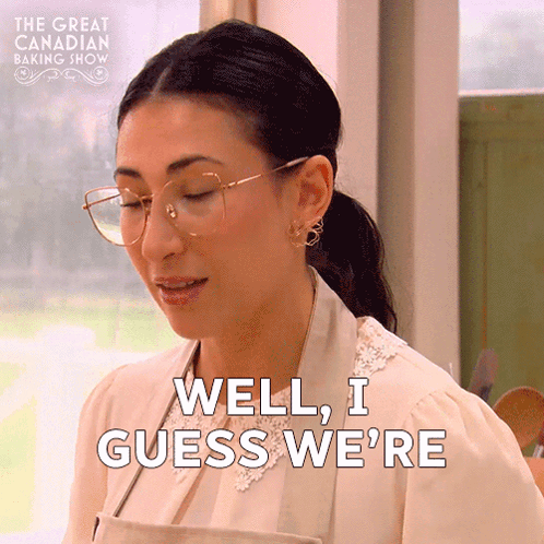 a woman wearing glasses says well , i guess we 're