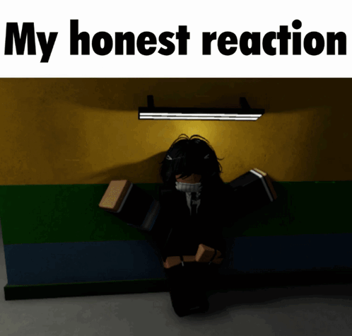 a picture of a person with the words my honest reaction below them