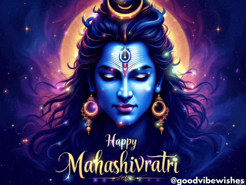 a poster for mahashivaratri with a picture of shiva on it