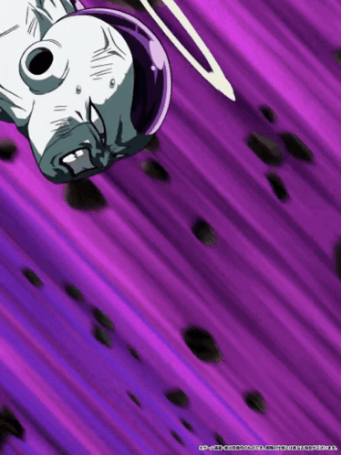 a picture of a cartoon character with a purple background with chinese writing