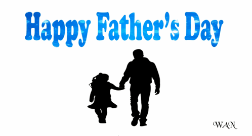 a happy father 's day greeting card with silhouettes of a man and a girl