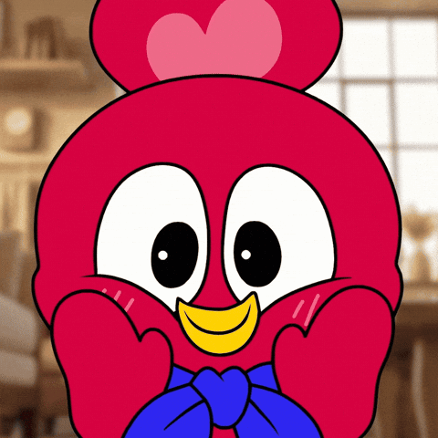 a cartoon character with a heart on his head