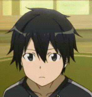Kirito from Sword Art Online rolls his eyes in annoyance.