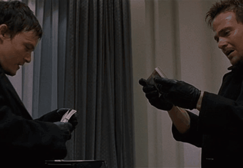 a movie scene with the words " the hits just keep on coming " at the bottom
