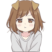 a girl with a dog ear on her head is wearing a gray sweater .