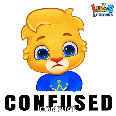 a lucas and friends sticker with a teddy bear that is confused