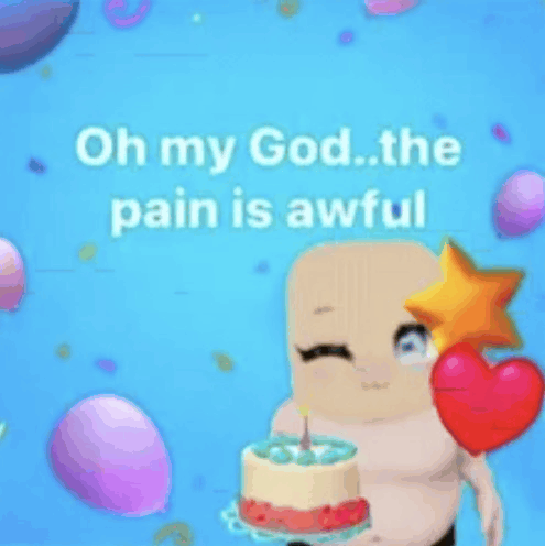 a cartoon character is holding a birthday cake and a heart .