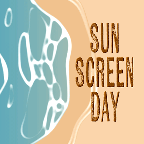 an advertisement for sunscreen day with a tube of spf on the beach