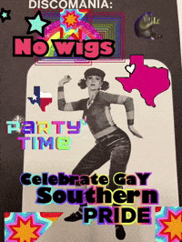 discomania no wigs party time celebrate gay southern pride poster