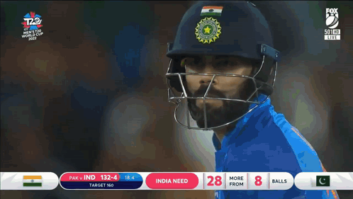 a fox sports broadcast of a cricket match
