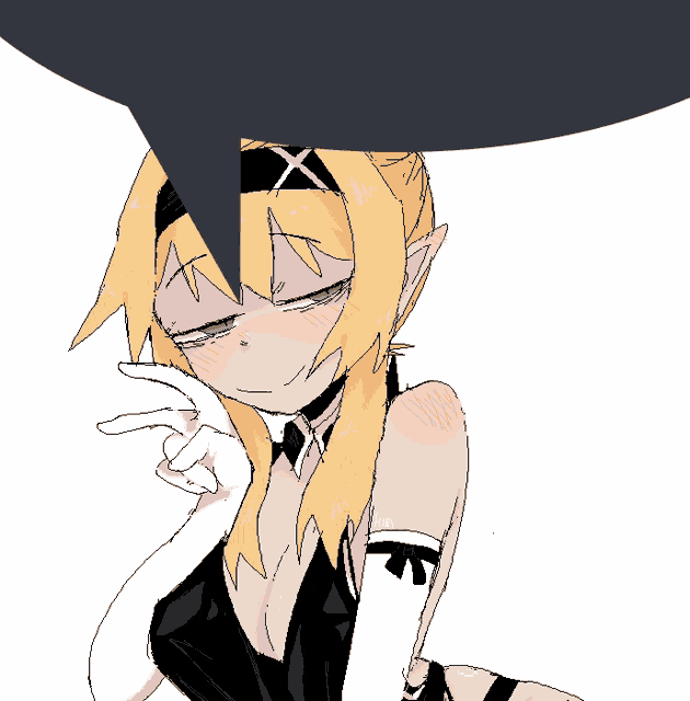 a drawing of a girl with a speech bubble behind her